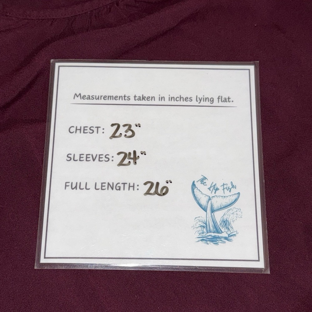 Ariat Blouse Top Womens Size Large Burgundy Long Sleeve Polyester Scoop Neck - Picture 4 of 6